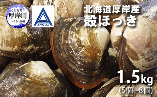新鮮 北海道 厚岸産 殻ほっき 1.5kg (5個～8個) [ ホッキ 北寄 貝 産地直送 魚介類 バーべキュー ]