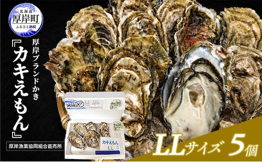 カキ 生食用 北海道 厚岸産 殻かき カキエモン LLサイズ 5個 牡蠣 魚貝類 生牡蠣 殻付き牡蠣 カキ ブランド