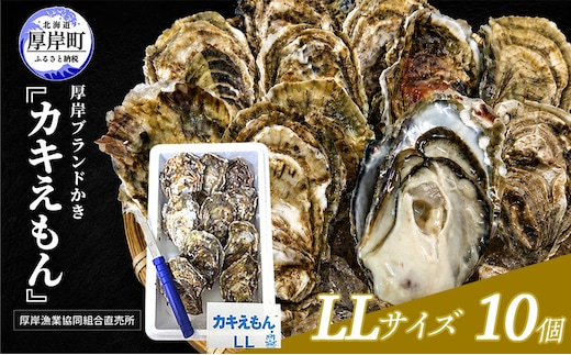 カキ 生食用 北海道 厚岸産 殻かき カキエモン LLサイズ 10個 牡蠣 魚貝類 生牡蠣 殻付き牡蠣 カキ ブランド