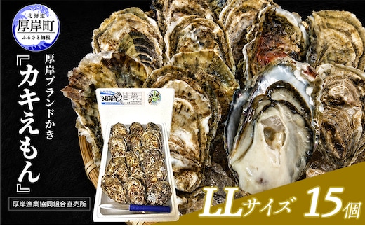 カキ 生食用 北海道 厚岸産 殻かき カキエモン LLサイズ 15個 牡蠣 魚貝類 生牡蠣 殻付き牡蠣 カキ ブランド
