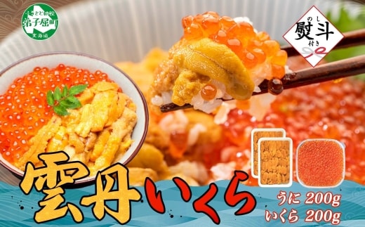 【年内配送 12月14日まで受付】3592. 無地熨斗 ウニ チリ産 冷凍 いくら 二色丼 うに 雲丹 イクラ 海鮮丼 うに丼 いくら丼 いくら醤油漬け 熨斗 のし 名入れ不可 贈り物 贈答用 送料無料 北海道 弟子屈町