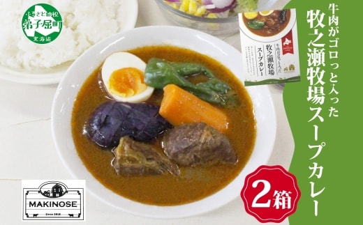 3021. ビーフ スープカレー 300g 2袋 カレー ビーフカレー スープ 牛 牛肉 放牧牛 牧場 レトルトカレー レトルト食品 レトルト 湯煎 レンジ 牧之瀬牧場 送料無料 北海道 弟子屈町