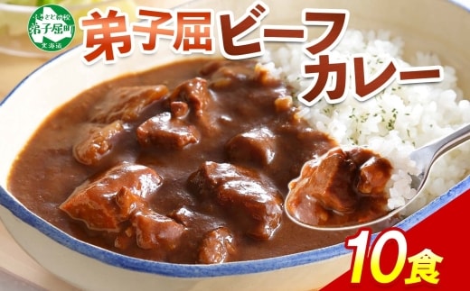 507.ビーフカレー 10個 セット 中辛 牛肉 業務用 レトルトカレー 野菜 備蓄 まとめ買い 北海道 弟子屈町