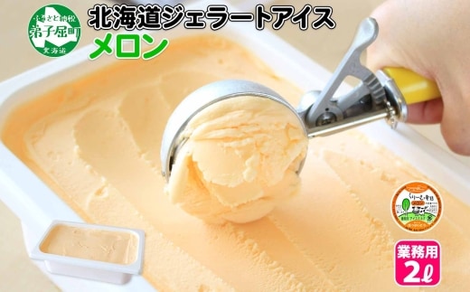 595.アイスクリーム メロン ジェラート 業務用 2リットル 2L アイス 大容量 手作り 北海道 弟子屈町