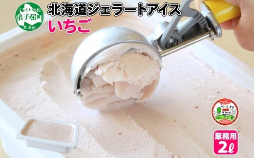 606.アイスクリーム いちご ジェラート イチゴ 苺 ベリー 業務用 2リットル 2L アイス 大容量 手作り 北海道 弟子屈町