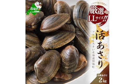 北海道 野付産 大粒 天然 活あさり 2kg前後【UY0000003】(株式会社海好)