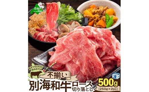 北海道 別海町 別海和牛 ロース 不揃い 切り落とし 500g（250g×2パック）【FF0000026】