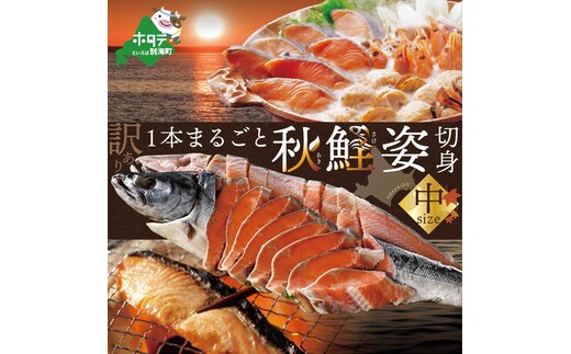 【訳あり】北海道 産 秋鮭 姿 切り身 中 １本分（1本分の切り身を4パックの小分け）