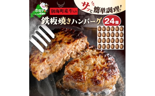 北海道 別海町産 別海牛入り合挽ハンバーグ（80g×12個）×2箱【NB002JB00】