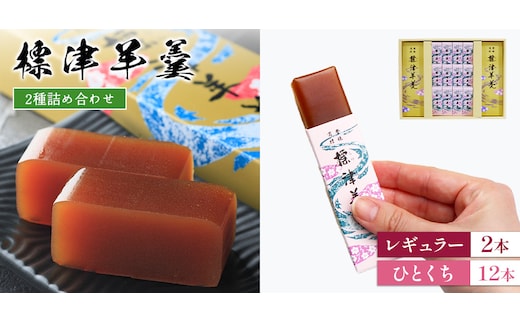 標津羊羹2種セット（レギュラーサイズ×2個、一口サイズ×12個）【2200101】