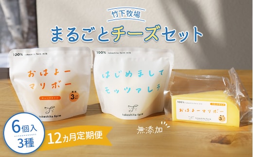 竹下牧場 takeshita farm【定期便12ヶ月】まるごとチーズセット 計560g【24025】