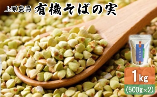 【オーガニック】上原農場 有機原料 そばの実1kg（500g×2）【3000201】