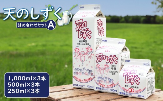天のしずく 詰め合わせセットＡ(1000ml×3本・500ml×3本・250ml×3本,合計5.2L)【5100101】