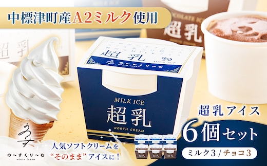 中標津町 超乳アイス（ミルク＆チョコ） 140ml×6個セット 計840ml【7800102】