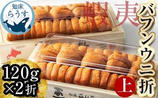＜先行受付＞＜27年1月～6月内発送＞エゾバフンウニ 折うに(上)120×2枚