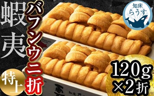 ＜先行受付＞＜27年1月～6月内発送＞エゾバフンウニ 折うに(特上)120×2枚