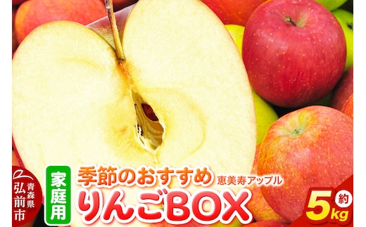 【26年9月～発送】りんご【どんな品種が届くかお楽しみ】季節のおすすめりんごBOX【家庭用】約5kg 詰め合わせ 先行受付 青森県 弘前市 果物 フルーツ 林檎 リンゴ くだもの 不揃い 規格外 [先行予約 産地直送 アップル おいしい 果実 美味 甘い]