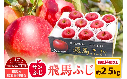 【25年11月～発送】りんご 糖度14度以上 「 飛馬ふじ 」（サンふじ）約 2.5kg
