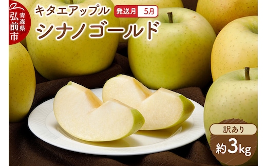 【27年5月クール便発送】りんご シナノゴールド【訳あり】約3kg【CA貯蔵】キタエアップル 先行受付 クール便 家庭用 青森県 弘前市 果物 フルーツ 林檎 リンゴ くだもの 不揃い 規格外 [先行予約 クール便 産地直送 アップル おいしい 果実 美味 甘い 黄色]