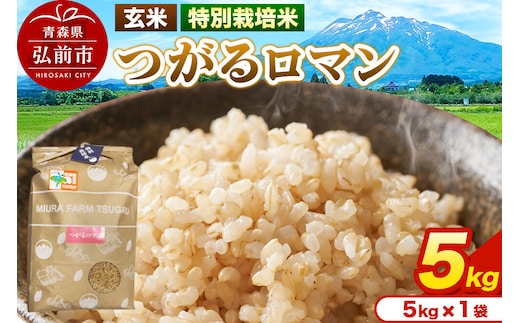 米【特別栽培米】つがるロマン 玄米 5kg（5kg×1袋）令和7年産 青森県弘前市産 [5キロ つがるロマン 特別栽培米 玄米 ブランド米 青森県 弘前市産]