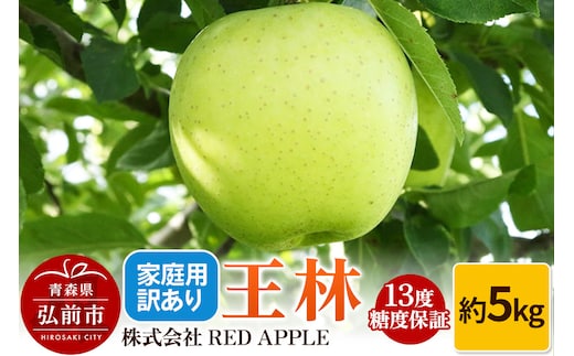 りんご 13度糖度保証【訳あり】家庭用 王林 約5kg