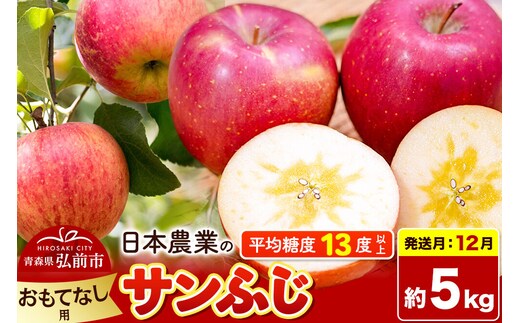 【26年12月発送】りんご サンふじ【おもてなし用】約5kg 平均糖度13度以上 青森県 弘前市 果物 フルーツ 林檎 リンゴ くだもの [先行予約 産地直送 アップル 青森県 弘前市]