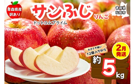 【寄附金額見直しました】【2月発送 訳あり ご家庭用】りんご サンふじ 5kg ふじりんご 青森県産 青森 果物 フルーツ 林檎 リンゴ くだもの 弘前市