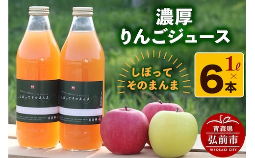 【寄附金額見直しました】濃厚りんごジュース『しぼって そのまんま』1L×6本 RED APPLE