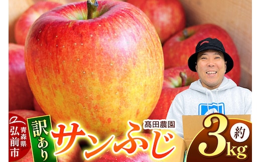 【26年11月下旬～発送】りんご【訳あり】サンふじ 約3kg 弘前市産 青森りんご [アップル おいしい ひろさき ふじ りんご 果実 果物 弘前 青森 赤色 美味 林檎]