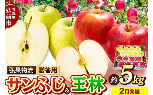 【26年2月発送】りんご 贈答用 サンふじ・王林 詰め合わせ 約5kg