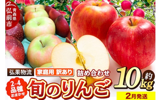 【26年2月発送】りんご 家庭用 訳あり 旬のりんご 品種おまかせ 約10kg 2品種～4品種