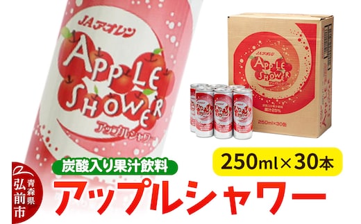 炭酸飲料 JAアオレン【アップルシャワー】250ml×30本 果汁25％ 炭酸入り果汁飲料