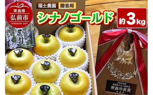 【26年11月発送】りんご シナノゴールド【贈答用・特選】約3kg 青森県 弘前市 [青森県産 産地直送 アップル おいしい 果実 果物 黄色 美味]