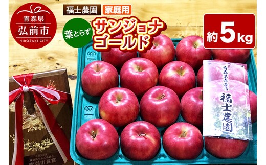 【26年10月～発送】りんご 葉とらず サンジョナゴールド【家庭用】約5kg 青森県 弘前市 [青森県産 産地直送 アップル おいしい 果実 果物 黄色 美味]