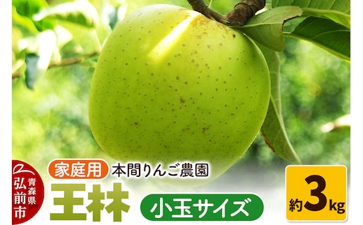【26年12月発送】りんご 王林【家庭用】約3kg 小玉 先行受付 青森県 弘前市 果物 フルーツ 林檎 リンゴ くだもの 不揃い 規格外 [先行予約 産地直送 アップル おいしい 果実 美味 甘い 黄色]