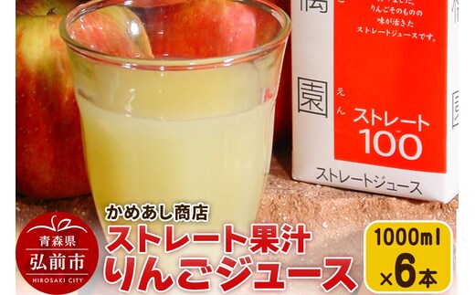 りんごジュース ストレート果汁【林檎園】1000ml×6本 紙パック ゴールド農園 かめあし商店