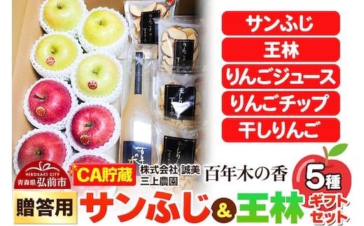 【26年4月発送】りんご 【CA貯蔵】贈答用 百年木の香 三上農園 サンふじ＆王林 ギフトセット【先行受付】 青森 果物 フルーツ 林檎 リンゴ くだもの 予約