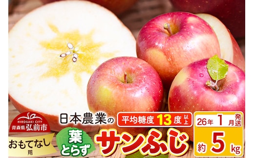 【26年1月発送】りんご 平均糖度13度以上！ 葉とらずサンふじ 約5kg おもてなし用 青森 果物 フルーツ 林檎 リンゴ くだもの