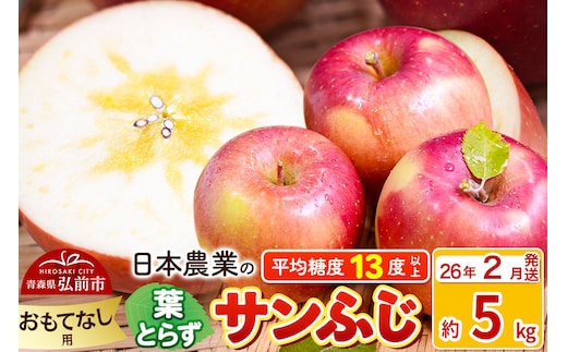 【26年2月発送】りんご 平均糖度13度以上！ 葉とらずサンふじ 約5kg おもてなし用 青森 果物 フルーツ 林檎 リンゴ くだもの