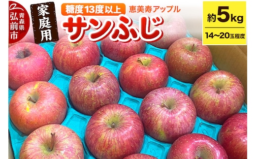 りんご 【糖度13度以上】サンふじ 約5kg 【家庭用】 青森県 フルーツ 果物