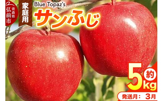 【27年3月クール便発送】りんご サンふじ【家庭用】約5kg 青森県 弘前市 [先行予約 アップル おいしい ふじ りんご 果実 果物 赤色 津軽 糖度 美味 林檎]