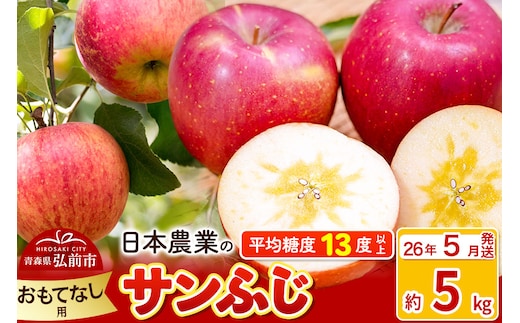 【26年5月発送】りんご 平均糖度13度以上！ サンふじ 約5kg おもてなし用 CA貯蔵 クール便 青森 果物 フルーツ 林檎 リンゴ くだもの