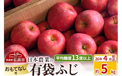 【26年4月発送】りんご 平均糖度13度以上！ 有袋ふじ 約5kg おもてなし用 CA貯蔵 クール便 青森 果物 フルーツ 林檎 リンゴ くだもの