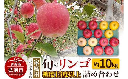 【26年1月～発送】りんご 家庭用 旬のリンゴ詰め合わせ 約10kg 糖度13度以上