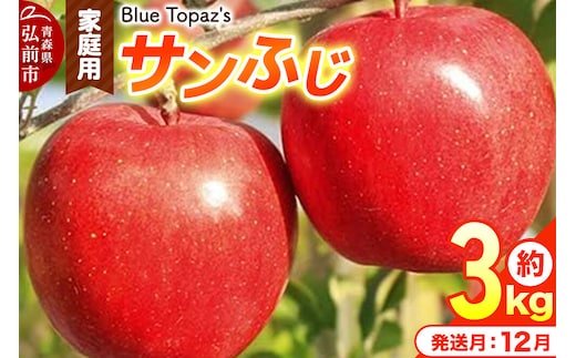 【26年12月発送】りんご サンふじ【家庭用】約3kg 先行受付 青森県 弘前市 [先行予約 アップル おいしい ふじ りんご 果実 果物 赤色 津軽 糖度 美味 林檎]