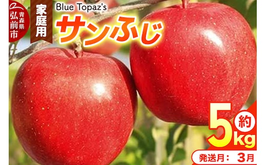 【27年3月クール便発送】りんご サンふじ【家庭用】約5kg 先行受付 青森県 弘前市 [先行予約 アップル おいしい ふじ りんご 果実 果物 赤色 津軽 糖度 美味 林檎]