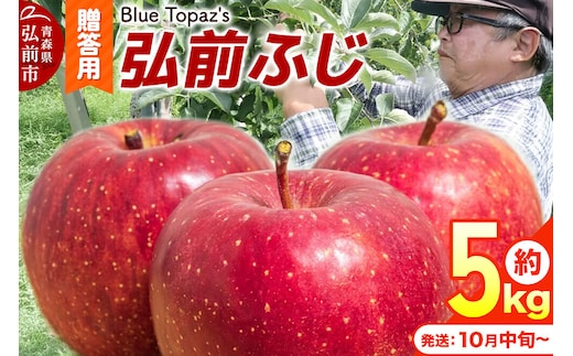 【26年10月中旬～発送】りんご 弘前ふじ【贈答用】約5kg 内のし付き 青森県 弘前市 [アップル おいしい ふじ りんご 果実 果物 赤色 津軽 糖度 美味 林檎]