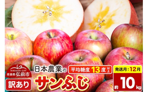 【26年12月発送】りんご サンふじ【訳あり】約10kg 平均糖度13度以上 青森県 弘前市 果物 フルーツ 林檎 リンゴ くだもの 不揃い 規格外 先行受付 [先行予約 家庭用 産地直送 アップル 青森県 弘前市]