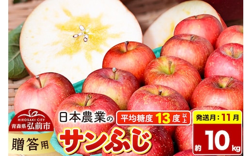 【26年11月発送】りんご サンふじ【贈答用】約10kg 平均糖度13度以上 青森県 弘前市 果物 フルーツ 林檎 リンゴ くだもの 贈り物 ギフト 先行受付 [先行予約 産地直送 アップル 青森県 弘前市]