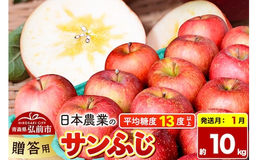 【27年1月発送】りんご サンふじ【贈答用】約10kg 平均糖度13度以上 青森県 弘前市 果物 フルーツ 林檎 リンゴ くだもの 贈り物 ギフト 先行受付 [先行予約 産地直送 アップル 青森県 弘前市]